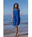 blauw mouwloos dames strandjurkje summer flower