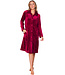 Dark red fleece morning gown with collar Bordeaux Zigzag