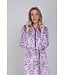 Dark purple fleece morning gown with zip long Fabulously Starry