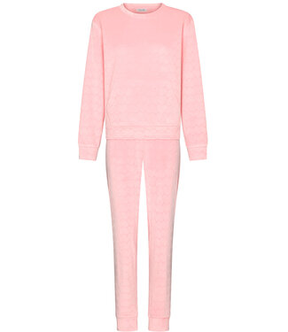 MyRebelle Lichtroze fleece pyjama met kangoeroe zak True Love