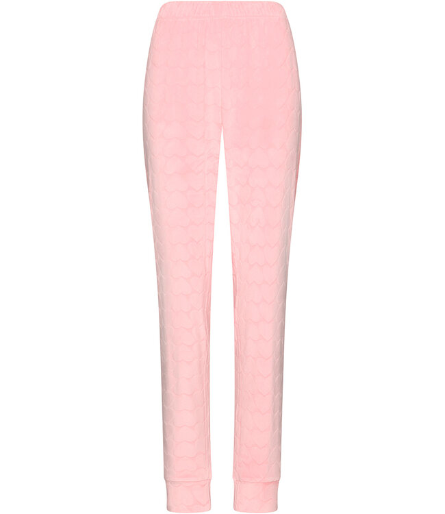 Lichtroze fleece pyjama met kangoeroe zak True Love
