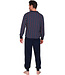 Dark blue cotton long sleeved men's pyjama Groovy Blocks