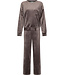 Donkergrijze fleece pyjama met borstzakje Fabulously Chic