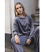 Donkergrijze fleece pyjama met borstzakje Fabulously Chic