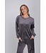 Donkergrijze fleece pyjama met borstzakje Fabulously Chic
