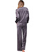 Donkergrijze fleece pyjama met borstzakje Fabulously Chic