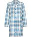 Blue cotton flannel nightdress full button Trendy Check