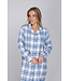 Blauw nachthemd van katoen-flanel met knoopsluiting Trendy Check