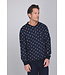 Dark blue cotton long sleeved men's pyjama Modern Squares