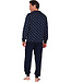 Dark blue cotton long sleeved men's pyjama Modern Squares