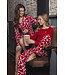 Red organic cotton shorty set full button True Love