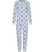 Donkerblauwe pyjama van wafelstof met knoopsluiting Snowflake Sparkle