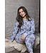 Dark blue waffle pyjama with button front Snowflake Sparkle