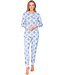 Dark blue waffle pyjama with button front Snowflake Sparkle