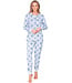 Donkerblauwe pyjama van wafelstof met knoopsluiting Snowflake Sparkle