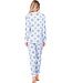 Donkerblauwe pyjama van wafelstof met knoopsluiting Snowflake Sparkle