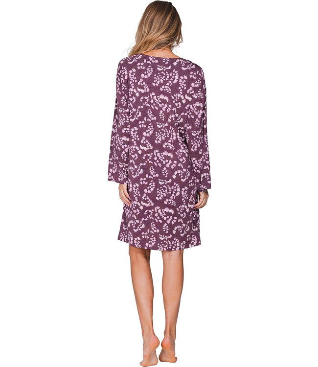 Dark purple modal long sleeved nightdress Pretty Petals
