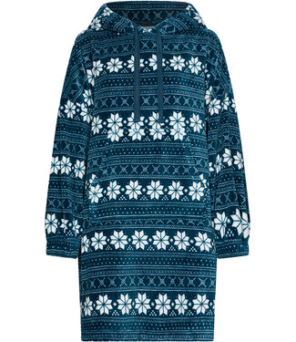 MyRebelle Donkerblauwe fleece snuggle hoodie met lange mouwen Nordic Beauty