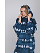 Donkerblauwe fleece snuggle hoodie met lange mouwen Nordic Beauty