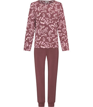 Pastunette Premium Luxury dark purple modal long sleeved ladies pyjama Pretty Petals print