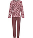 Pastunette Premium Luxe donkerpaarse modal damespyjama lange mouwen Pretty Petals print