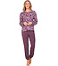 Luxury dark purple modal long sleeved ladies pyjama Pretty Petals print