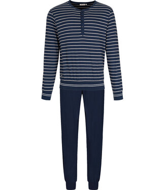 Pastunette for Men Dark blue cotton long sleeved men's pyjama Trendy Lines