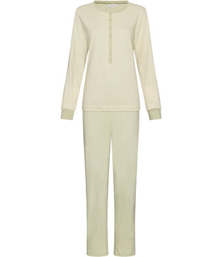 Pastunette Lichtgroene bio-katoenen pyjama met ronde hals en knopen Soft Sage