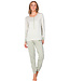 Lichtgroene bio-katoenen pyjama met ronde hals en knopen Soft Sage