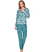 Donkergroen jacquard badstof huispak Pretty Bamboo