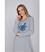 Dark blue organic cotton nightdress Flower Blooms