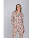 Bruine fleece damespyjama lange mouwen Pastel Flowers