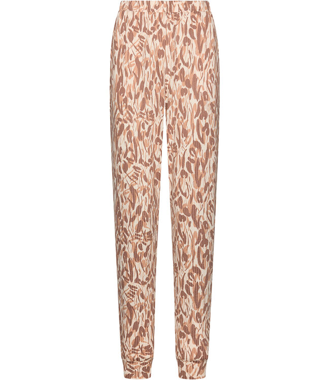 Brown fleece long sleeved pyjama Pastel Flowers