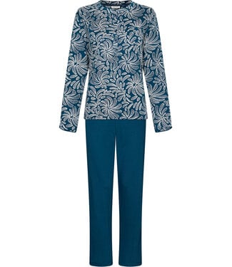 Pastunette Donkerblauwe katoenen interlock pyjama Winter Flower