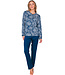 Donkerblauwe katoenen interlock pyjama Winter Flower