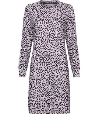 Pastunette Dark purple fleece nightdress with long sleeves Chic Animal