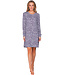 Donkerpaars fleece nachthemd lange mouwen Chic Animal