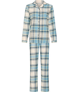 Pastunette Blue cotton flannel long sleeved pyjama Winter Checks