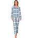 Blue cotton flannel long sleeved pyjama Winter Checks