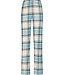 Blauwe katoenen flanel damespyjama lange mouwen Winter Checks