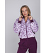 Donkerpaars huispak met rits en french terry broek Fabulously Starry