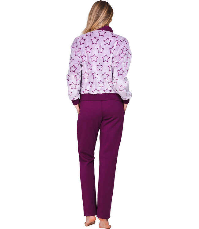 Dark purple homesuit zip fleece and french terry Fabulously Starry