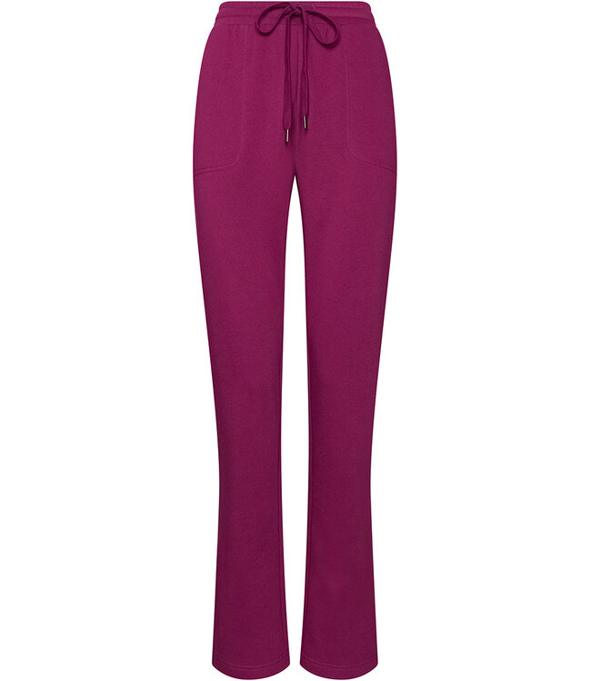 Donkerpaars huispak met rits en french terry broek Fabulously Starry