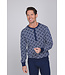 Dark blue cotton men's pyjama with mandarin collar Brick Block