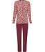 Pastunette Premium Donkerrood modal damespyjama lange mouwen Soft Animal