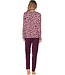 Donkerrood modal damespyjama lange mouwen Soft Animal