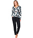 Zwarte ecovero viscose damespyjama ronde hals met boorden lange mouwen Artistic Links