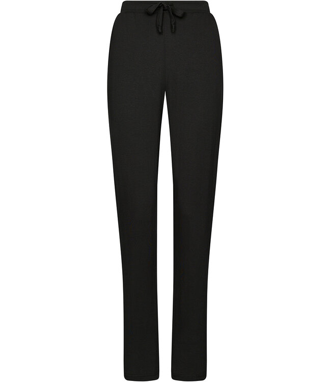 Black ecovero viscose ladies pyjama round neck with cuffs long sleeves Artistic Links