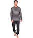 Dark grey cotton men's pyjama with long sleeves Just Stripes