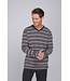 Dark grey cotton men's pyjama with long sleeves Just Stripes
